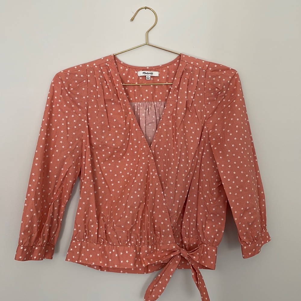 Madewell star print wrap top
